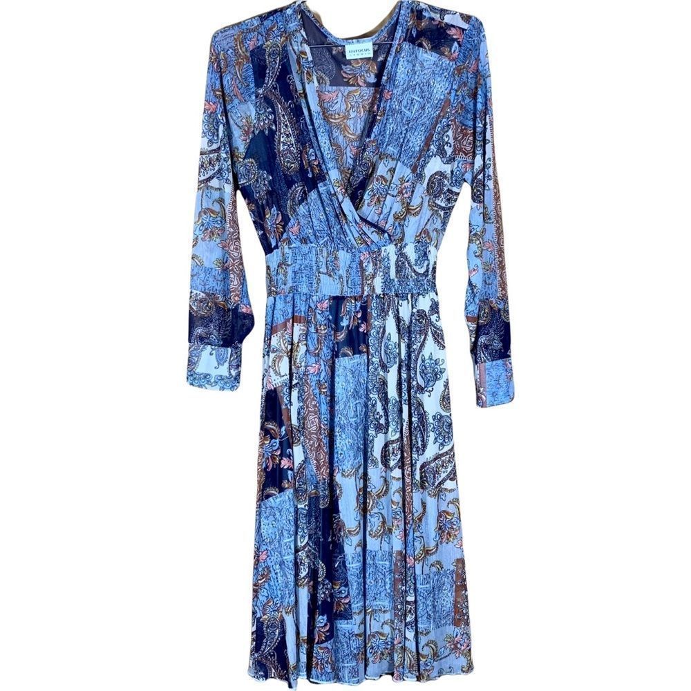EnFocus Studio Sheer Long Sleeve Midi Dress Size M